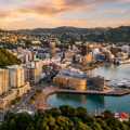 Wellington property investment, aerial view of Wellington harbour and CBD