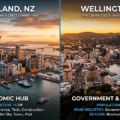 Auckland vs Wellington property, aerial comparison of both New Zealand city investment markets