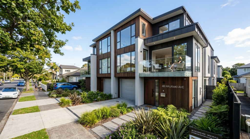 NZ new build townhouse exterior